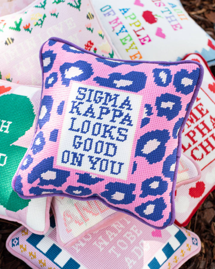 Sorority Needlepoint Pillow: Chi Omega