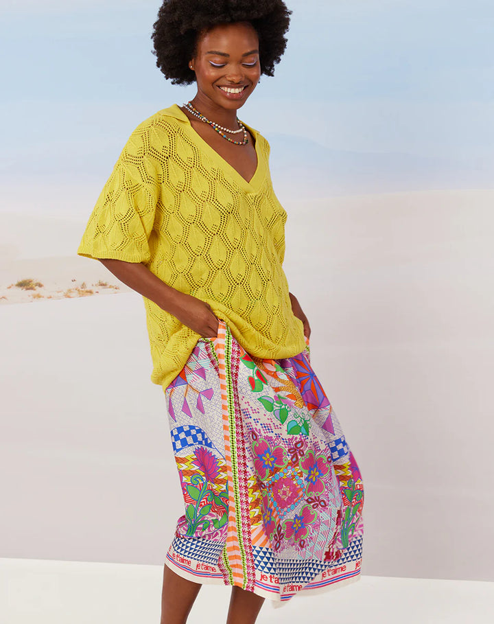 Rangoli Elizabeth Printed Midi Skirt