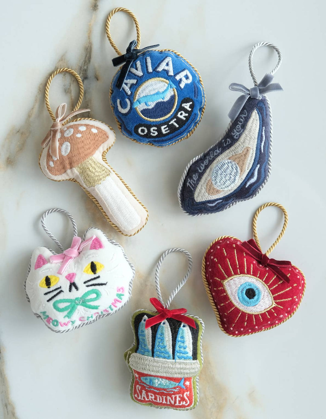 Oyster Embroidered Ornament