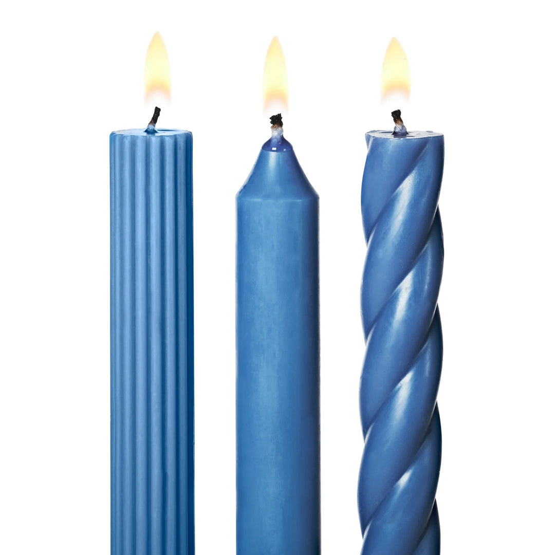 Assorted Candle Tapers- Blue