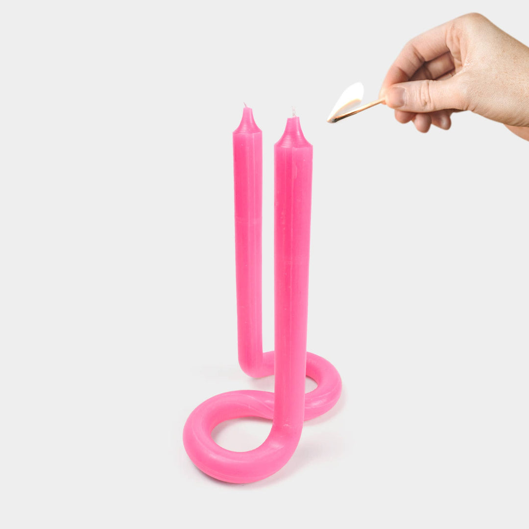 Pink Twist Candle Sticks