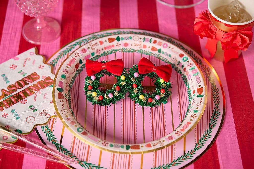 Fa La La Wreath Novelty Glasses