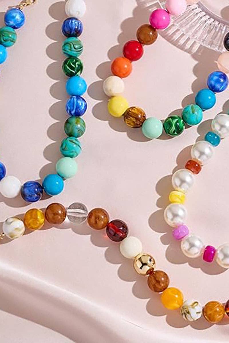 Beaded Statement Necklace: Multi