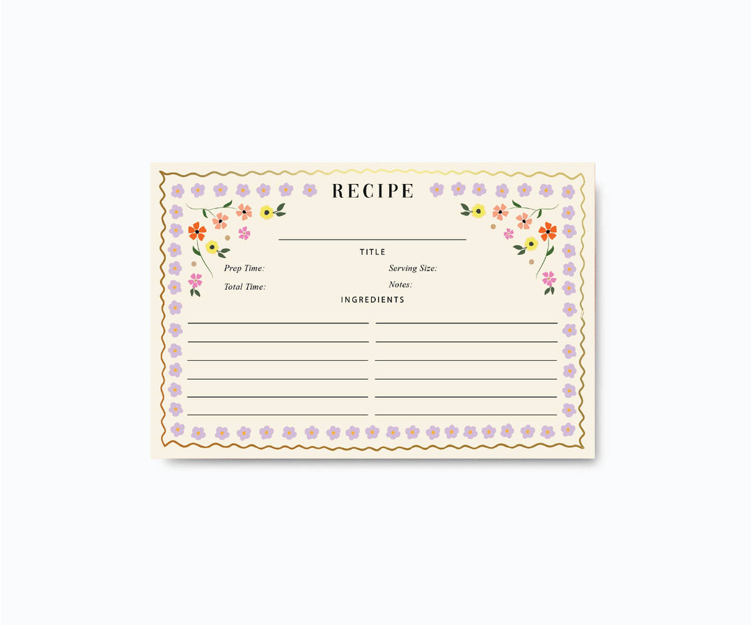Mosaic Floral Recipe Cards