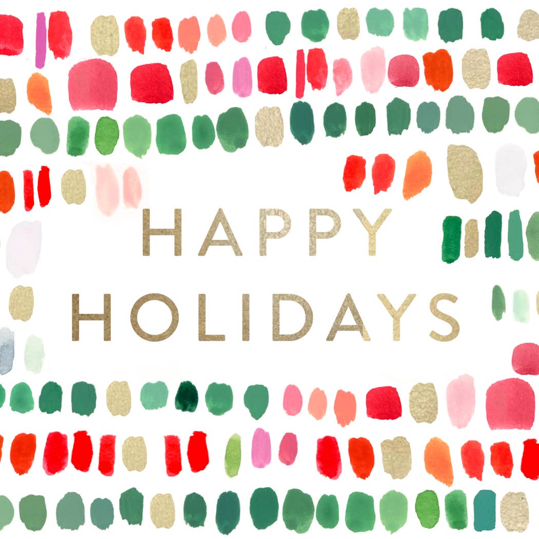 Happy Holidays Paint Strokes Card