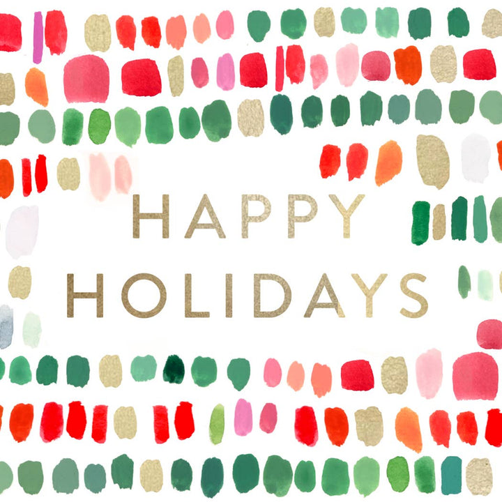 Happy Holidays Paint Strokes Card