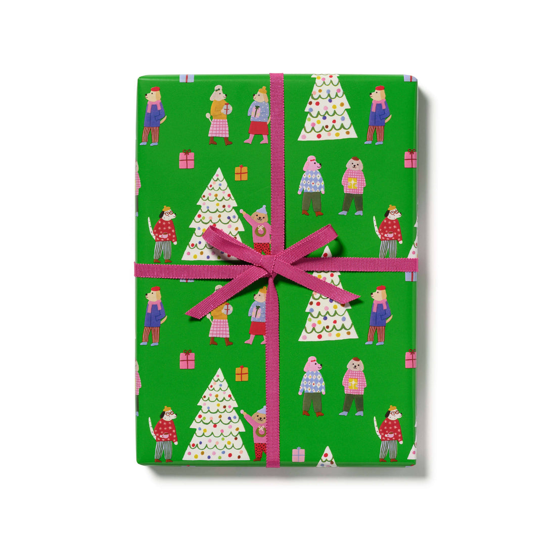 Tree Trimming Dogs Gift Wrap