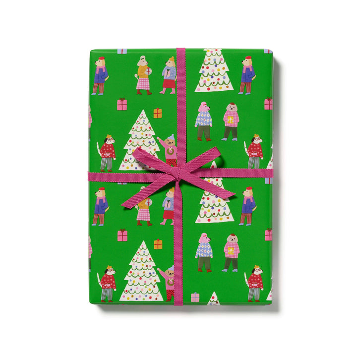 Tree Trimming Dogs Gift Wrap