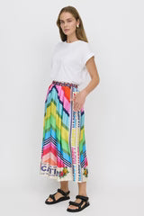Vacation Alexa Printed Midi Skirt