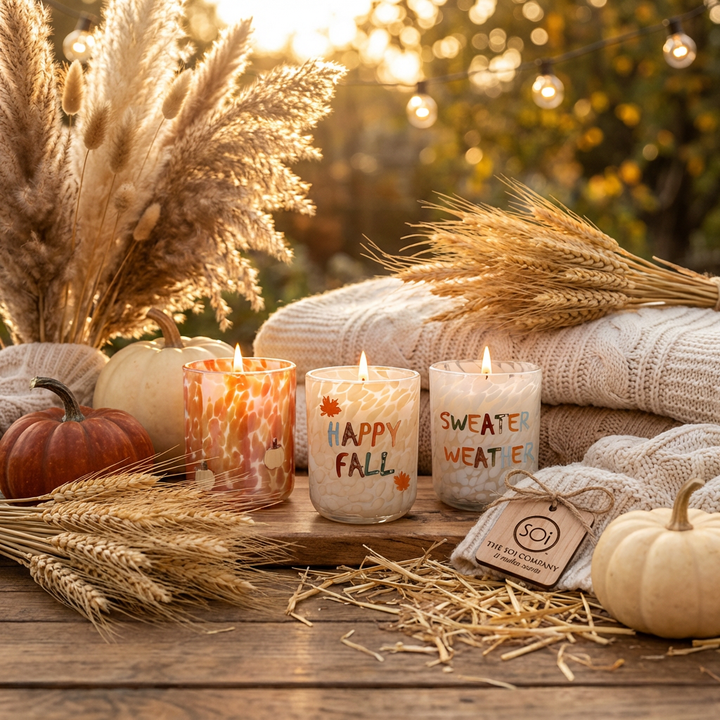 Happy Fall Icon Candle
