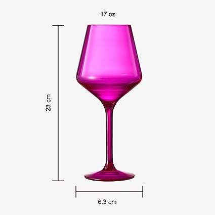 Unbreakable Acrylic Pink Stemmed Wine Glasses