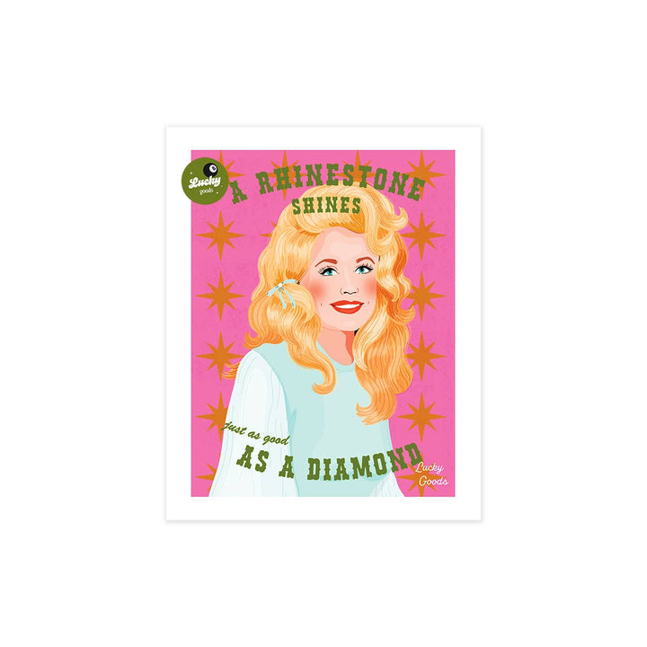 Dolly Queen Rhinestones Portrait Print