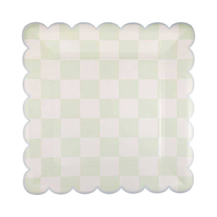 Checked Square Scallop Plate Set