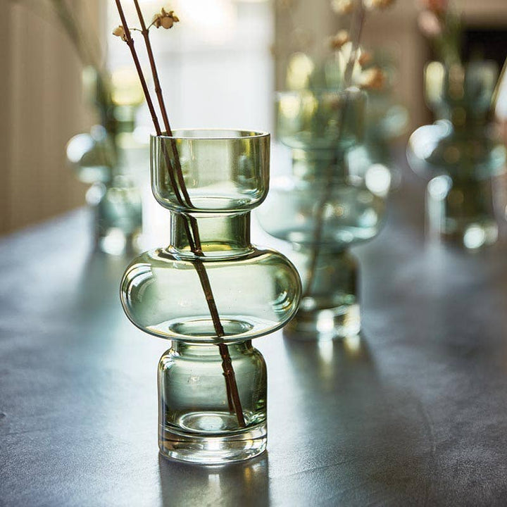 Green Glass Bubble Vase