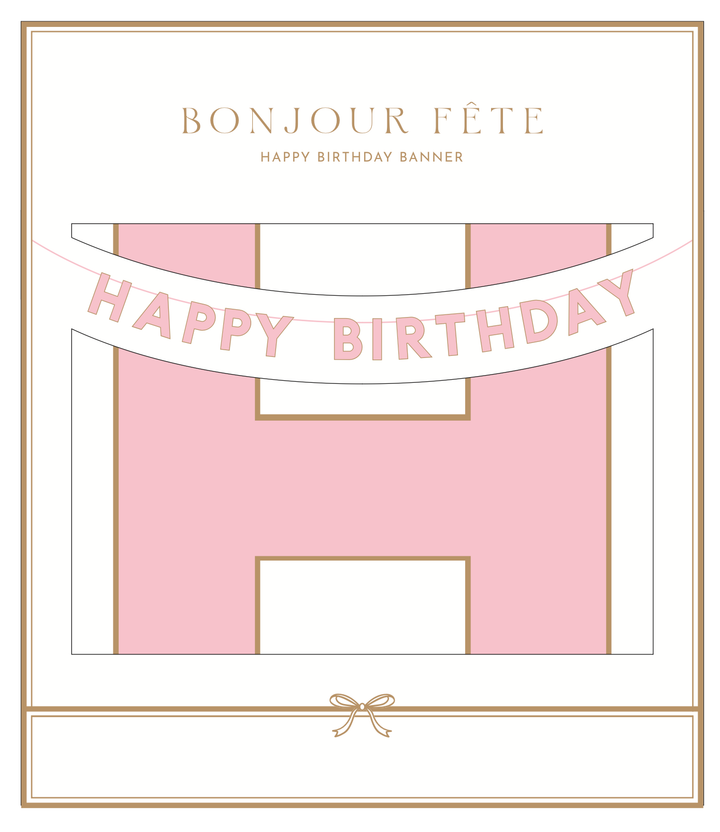 Pink Signature Happy Birthday Banner