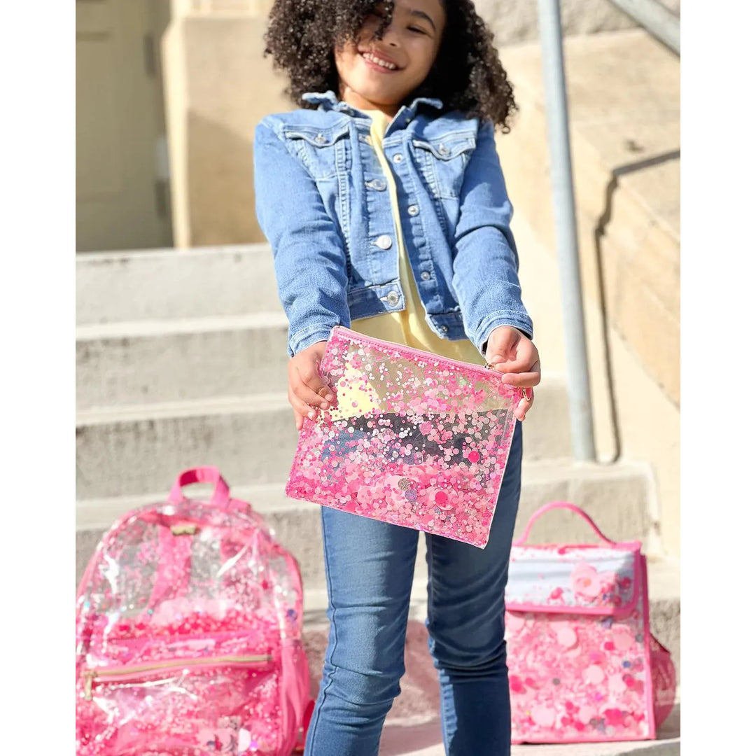 Pink Party Confetti Insulated Lunchbox