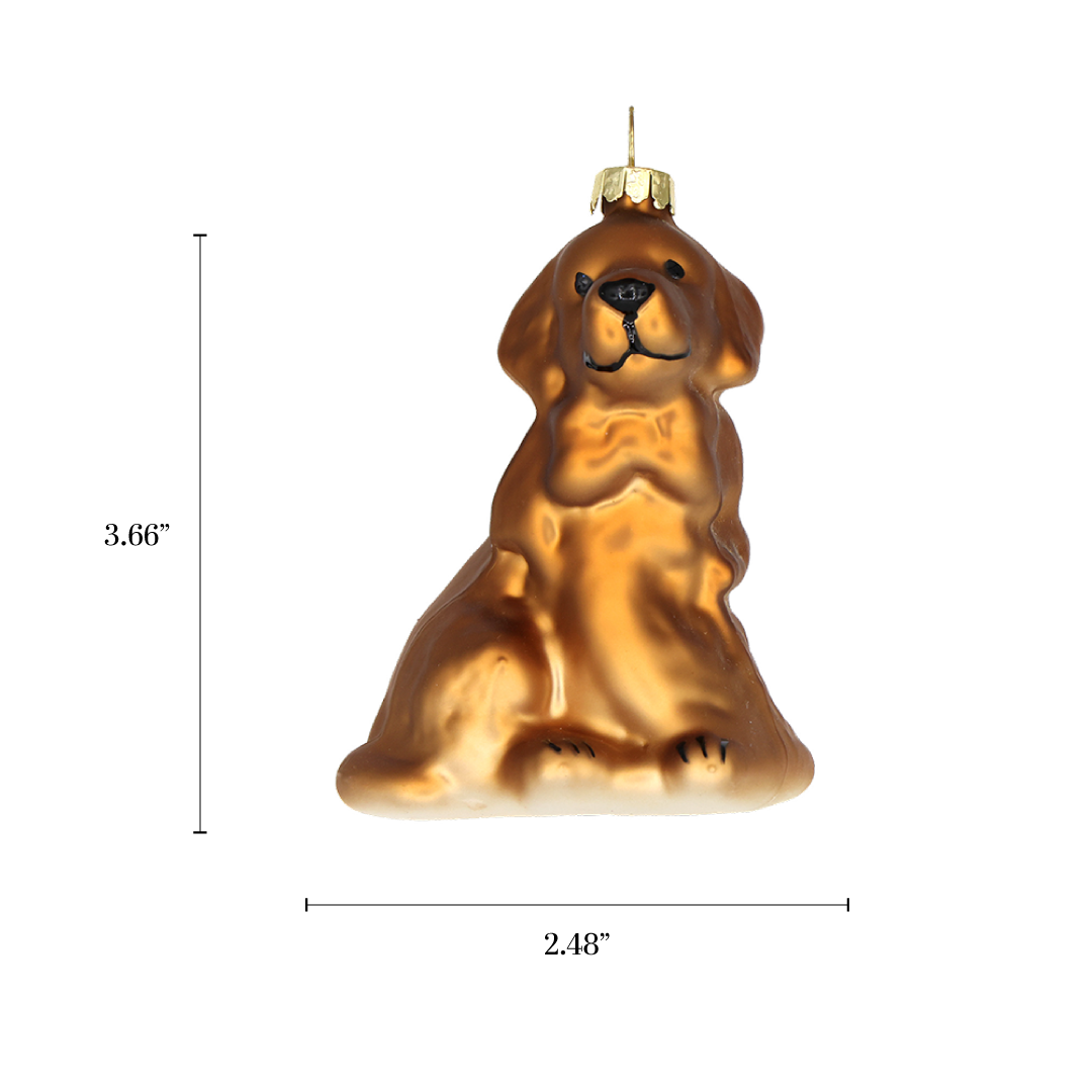 Golden Dog Handcrafted Glass Ornament