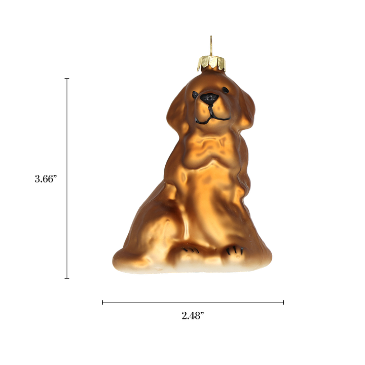 Golden Dog Handcrafted Glass Ornament