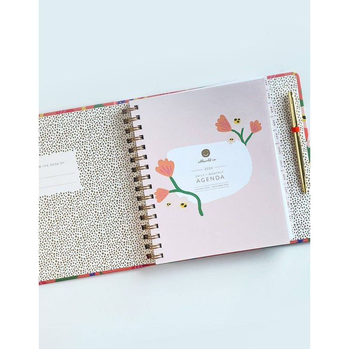 Flame Floral 2024 Hidden Spiral Planner