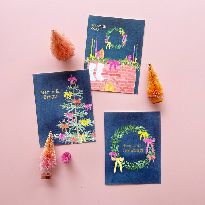 Whimsical Merry & Bright Holiday Card
