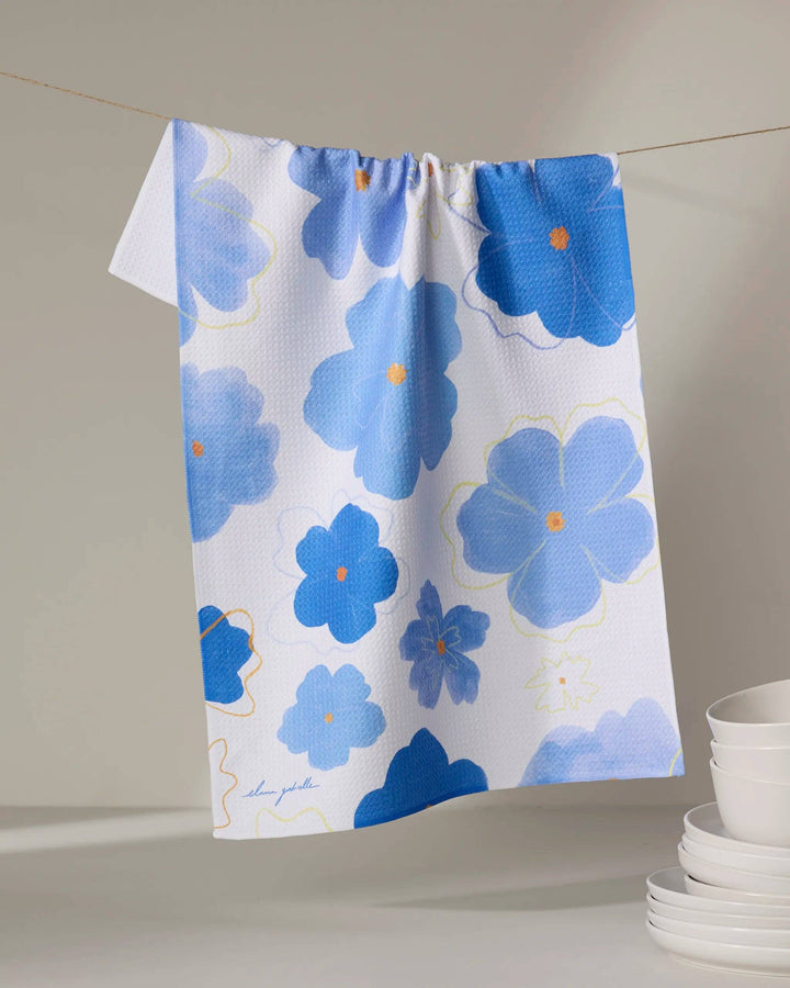 Blue Blossoms Tea Towel