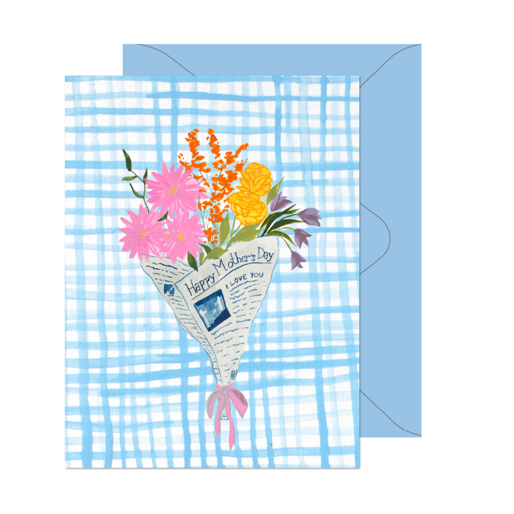 Newspaper Flowers Mother's Day Card