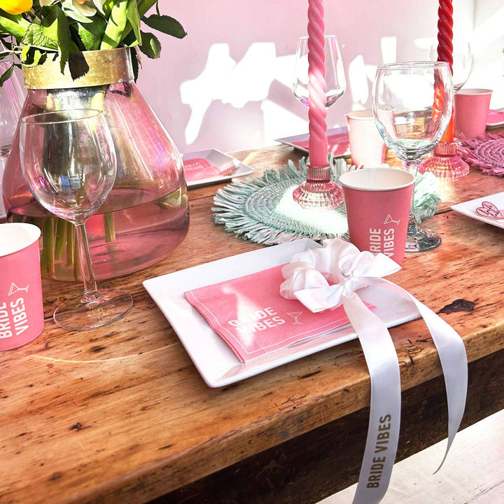 Bride Vibes Pink Cocktail Napkins