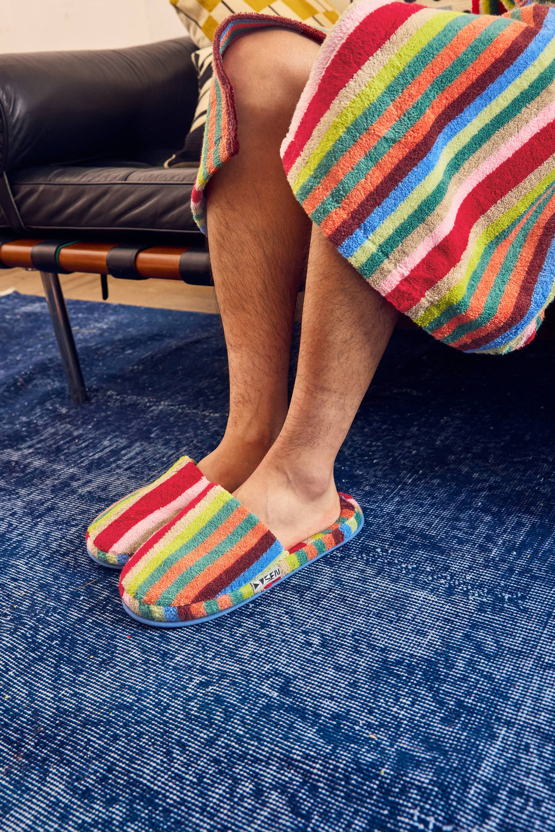 Butterfly Stripe Terry Slippers