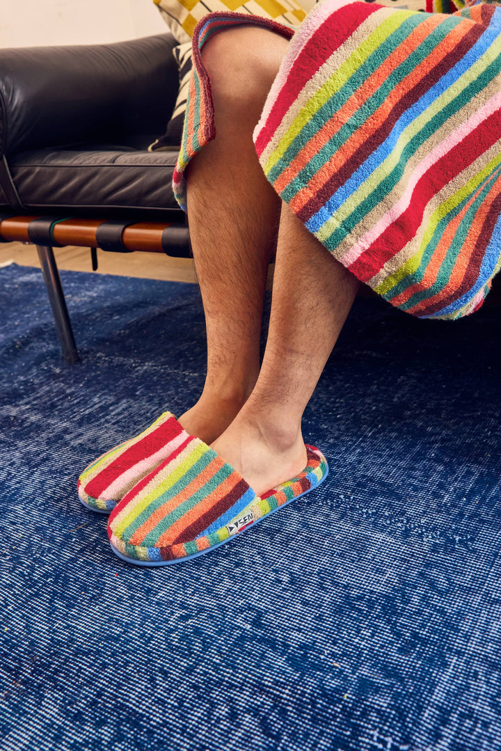 Butterfly Stripe Terry Slippers