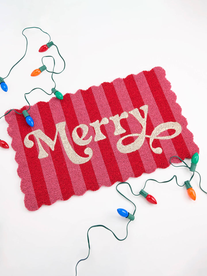 Merry Scalloped Doormat