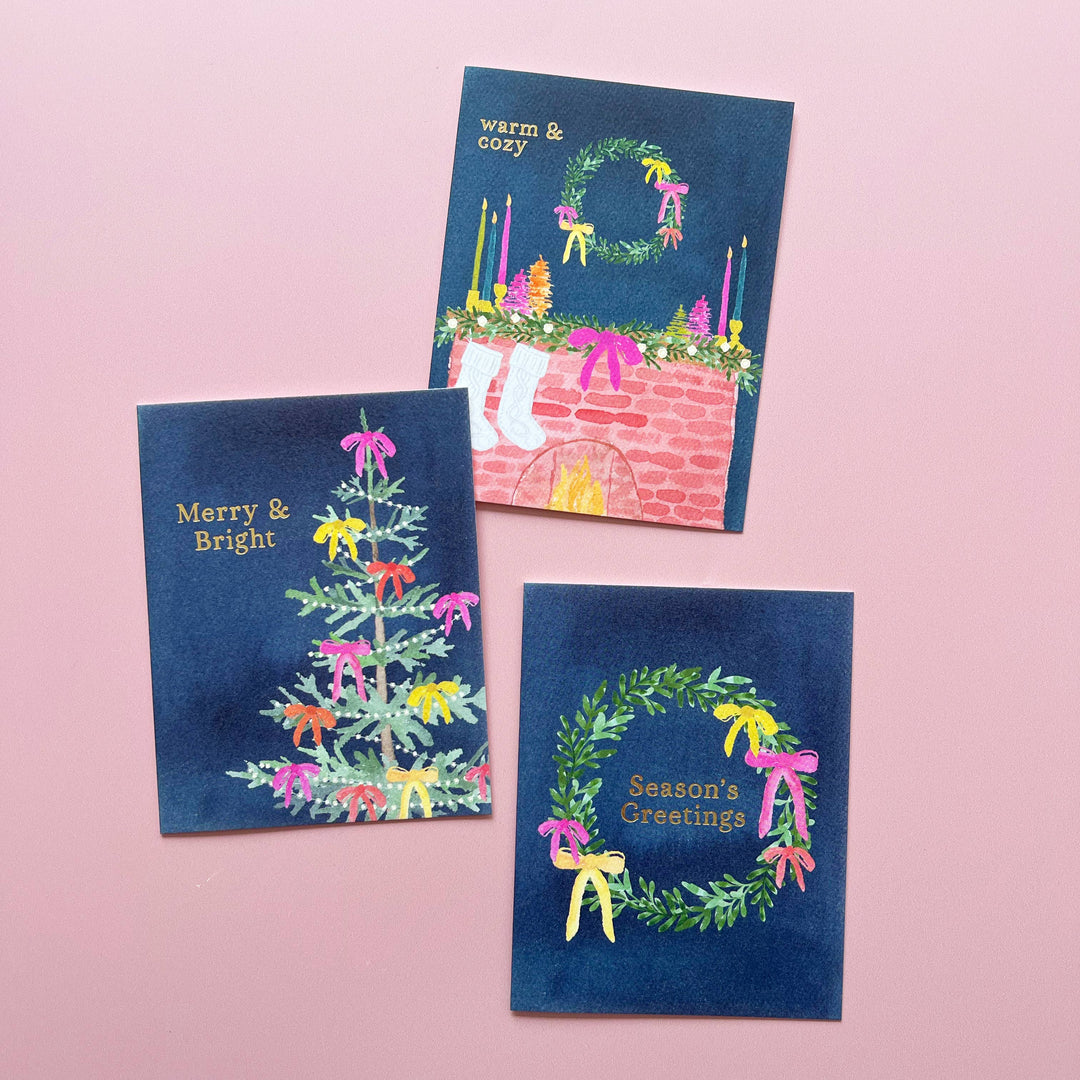 Whimsical Merry & Bright Holiday Card