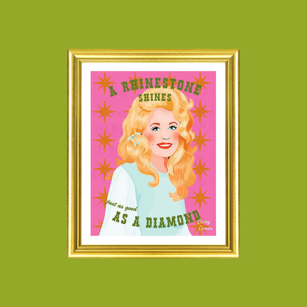 Dolly Queen Rhinestones Portrait Print