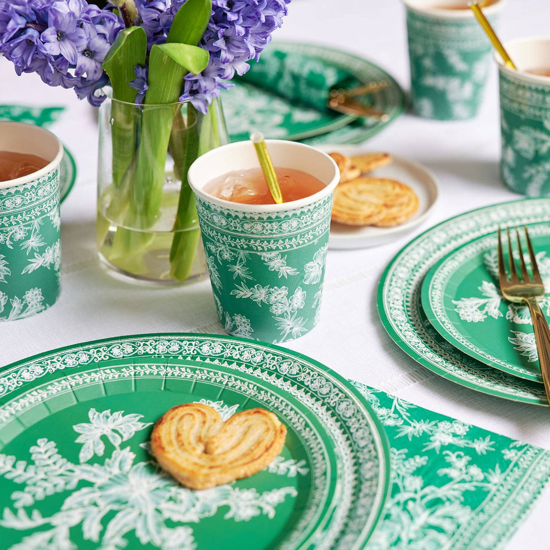 Emerald Toile Small Plates (10 per pack)