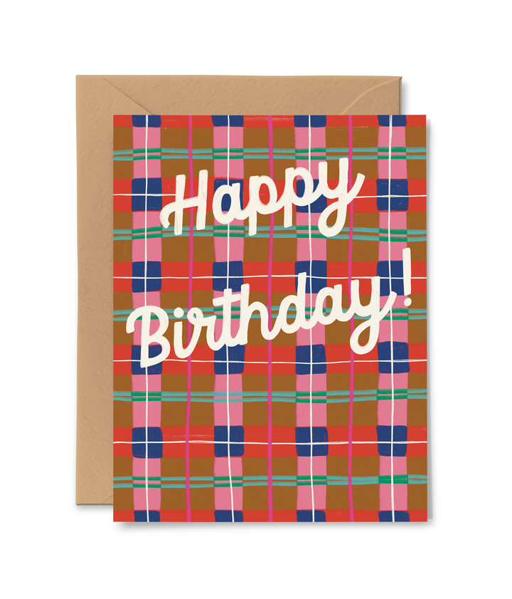 Happy Birthday Plaid Card