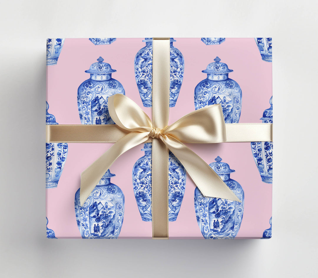 Pink Ginger Jar Gift Wrap