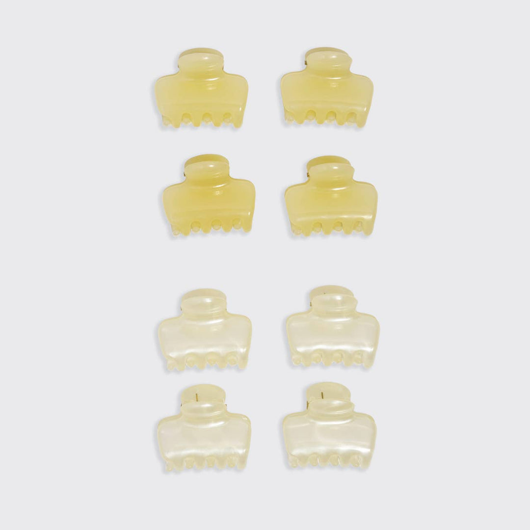 Mini Jelly Cloud Clips- Cream & Butter Yellow