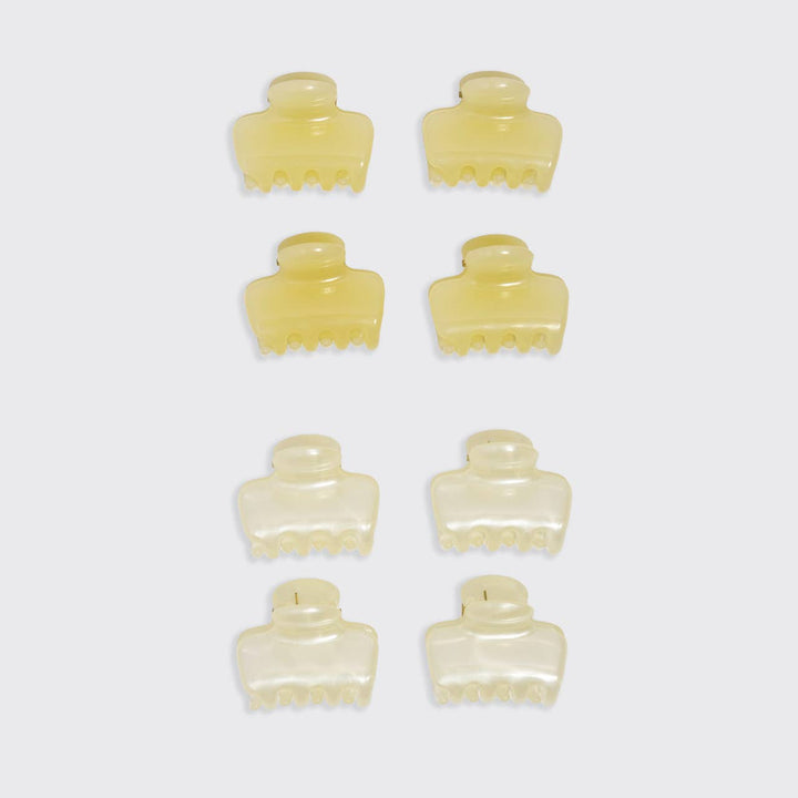 Mini Jelly Cloud Clips- Cream & Butter Yellow