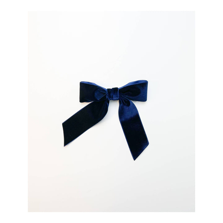 Black Delora Velvet Bow Barrette