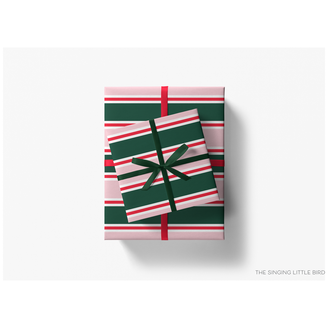 Green, Blush and Red Holiday Gift Wrap