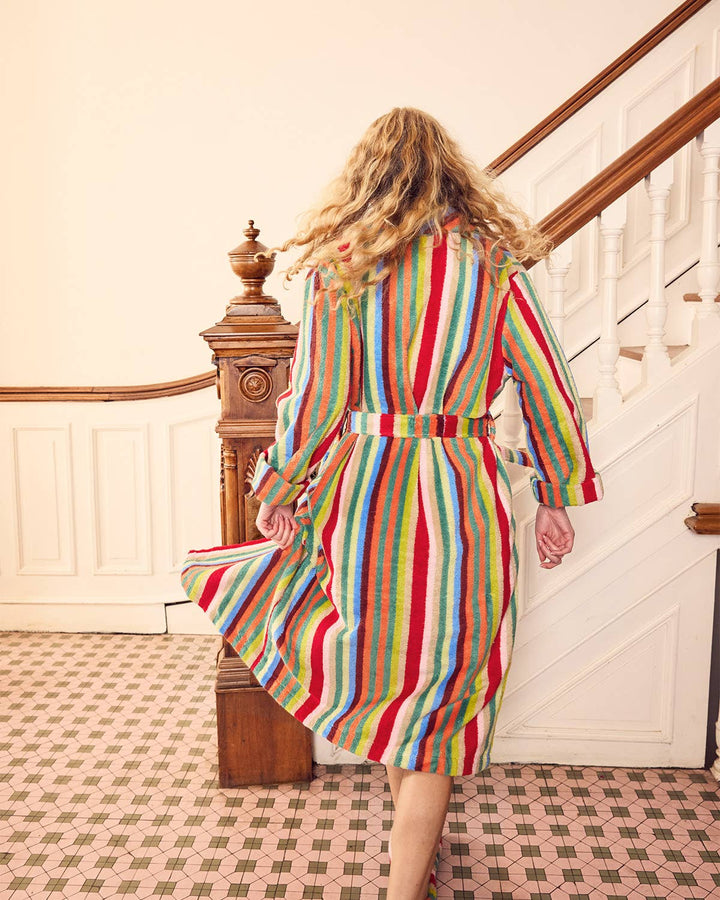 Butterfly Stripe Plush Bathrobe