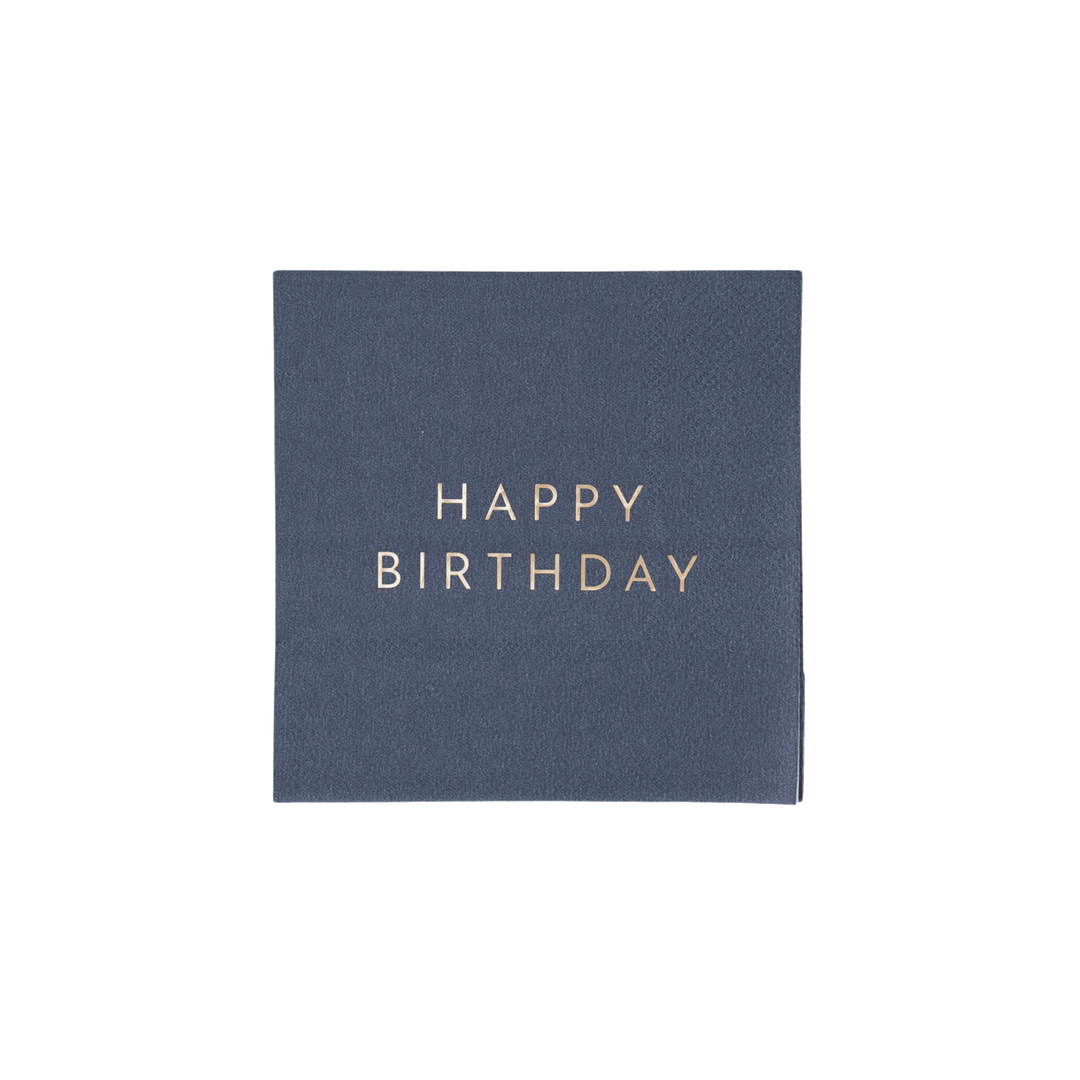Midnight Blue Signature Happy Birthday Napkins