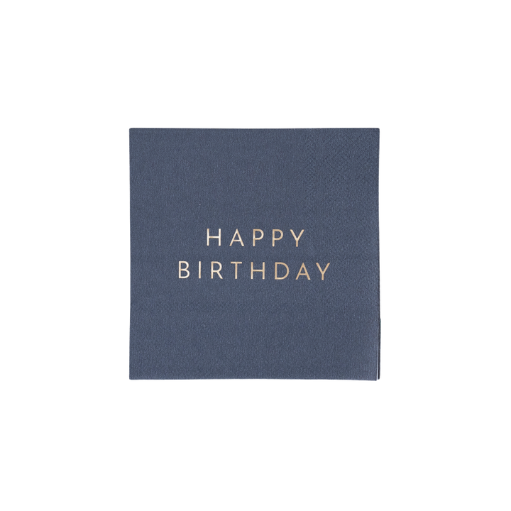 Midnight Blue Signature Happy Birthday Napkins