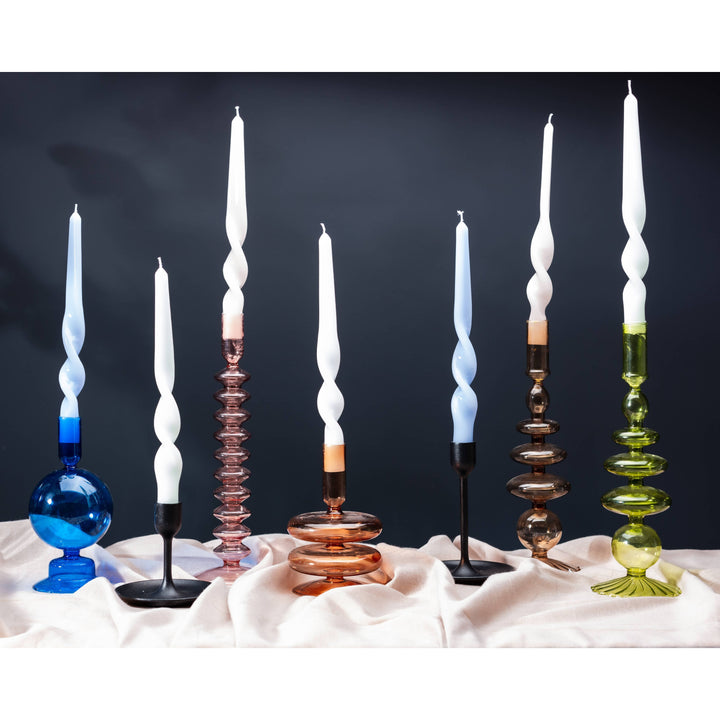 Ice White Twist Taper Candles