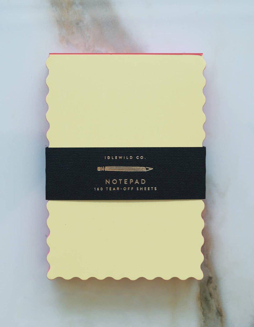Citron + Hot Coral Edge Mini Wave Shaped Notepad