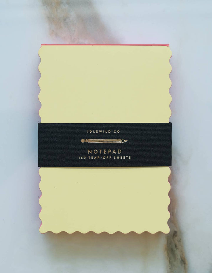 Citron + Hot Coral Edge Mini Wave Shaped Notepad