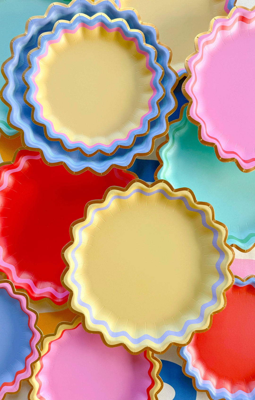 Rainbow Ric Rac Plates
