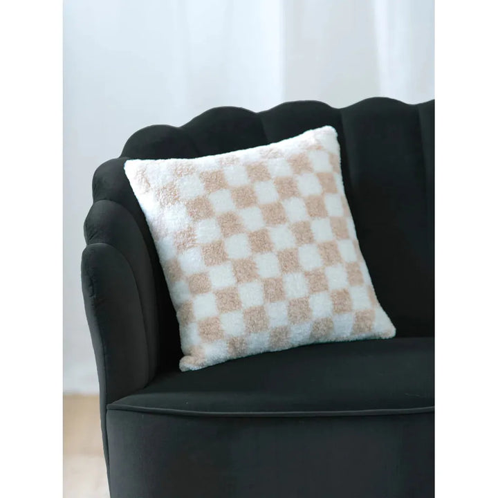Tan Check Pillow