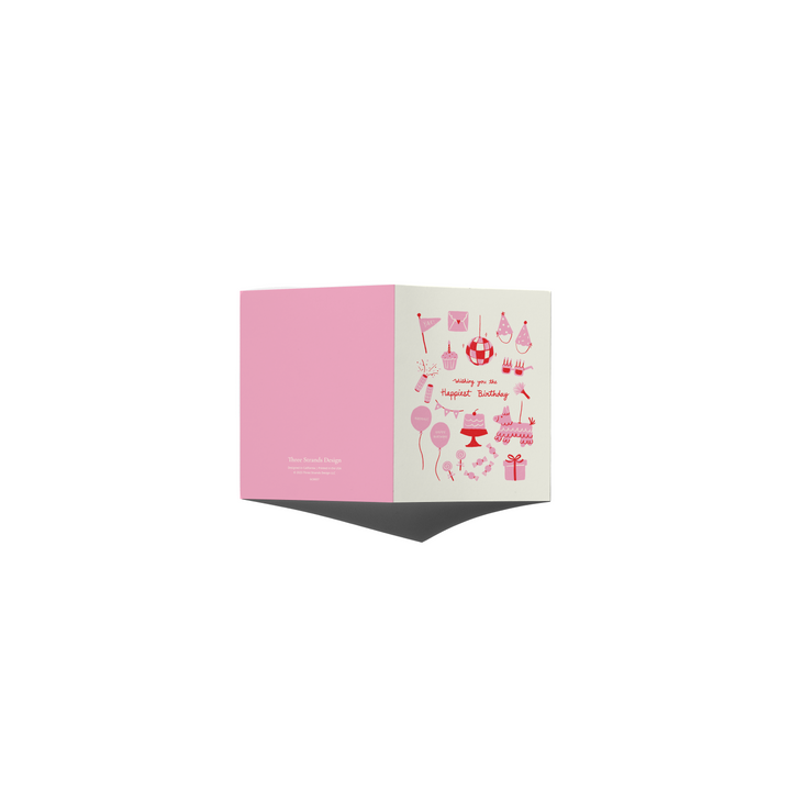 Pink Birthday Party Card