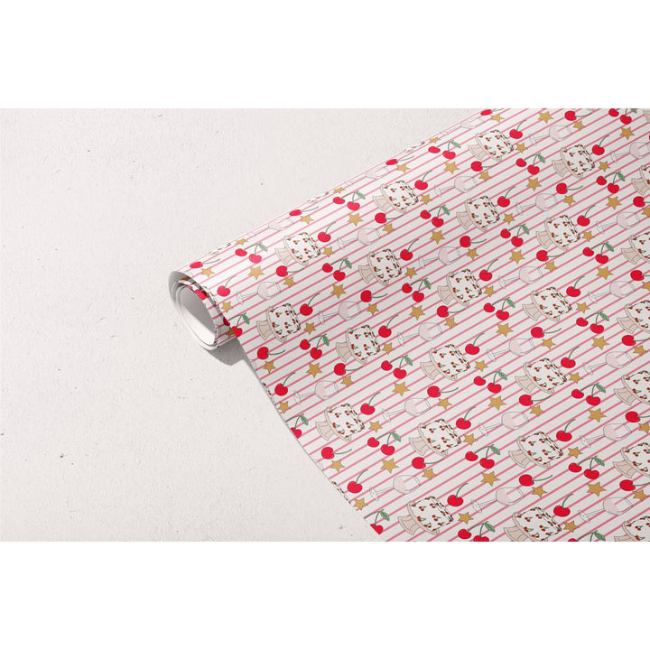 Cherry Stripes Gift Wrap Rolls