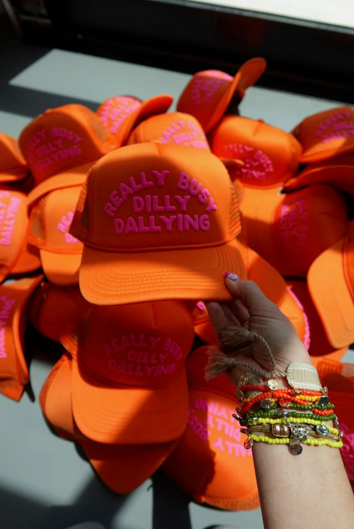 Orange Dilly Dally Trucker Hat